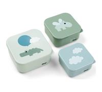 Lot de 3 boîtes à goûter Happy clouds vert