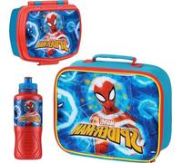 Lot de 3 boîtes à repas Super-héros - Boîte à repas et boîte à goûter hermétiques - Gourde Spiderman de 430 ml - Matériaux sans - Pour l'école et les voyages - Spiderman coloré