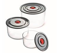 Lot de 3 boites alimentaires - cont 2L, dim 187x128 mm, cont 1L-156x100 mm, cont 0,35L-116x76 mm -verre borosilicate-113/L SIMAX