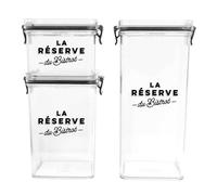Lot de 3 Boîtes de Conservation Empilables Bistrot 2,46L Transparent