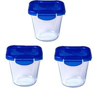 Lot de 3 Boîtes de conservation ""Pasta Box"" - PYREX - Cook&Go - Verre - Couvercle étanche - 12x12 cm - 0,8 L