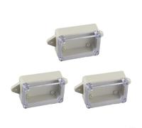 Lot de 3 boîtes de jonction en ABS 83 x 58 x 33 mm avec couvercle transparent, étanche et étanche à la poussière pour l'intérieur et l'extérieur, boîte de distribution électrique avec plaque de