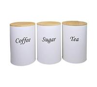 Lot de 3 boîtes de rangement de cuisine pour plan de travail | Bocaux pour la conservation des grains de café, pour avoine, noix, farine, crème, sel, plan de cuisine, comptoir