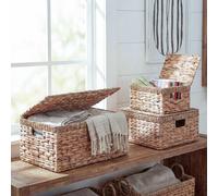 Mendler Lot de 3 boîtes de rangement métal - Marron