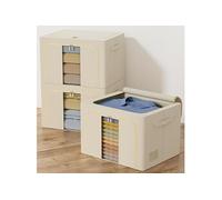 Vendos85 Lot de 3 boîtes de rangement - Beige