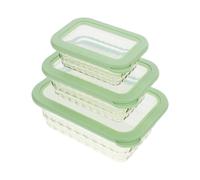 Lot de 3 Boîtes de Rangement pour Légumes, Contenants de Conservation pour Salades, Fruits et en-Cas