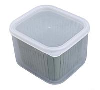 Lot de 3 boîtes de rangement pour réfrigérateur avec tamis pour baies, fruits, légumes, viande, hermétiques, empilables, passent au lave-vaisselle, au micro-ondes, jaune et bleu (vert pour tenue OPP)