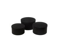 Paris Prix – Lot de 3 boîtes de rangement rondes plates «Vaughn» 32 cm – Noir