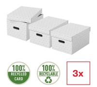 Lot de 3 boîtes en carton élégantes Home M - Blanc