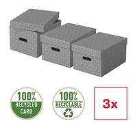 Lot de 3 boîtes en carton élégantes Home M - Gris