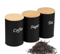 Lot de 3 boîtes hermétiques pour café, grande capacité | Bocaux pour conservation des aliments dans la cuisine, pour avoine, noix, farine, crème, sel, comptoir de cuisine, comptoir