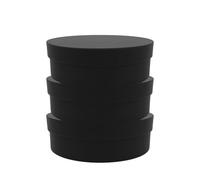 Lot de 3 Boîtes rondes en carton noir avec couvercle cloche : maison, cuisine, rangement, looisir créatif, personnalisable, alimentaire, boite camembert ( 13 cm de diamètre ) (Noir, 13 x 4.5 cm)