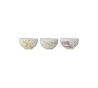 Lot de 3 bols en grès multicolore, motif intérieur, effet aquarelle - Bloomingville, Palma - Ø12x7 cm