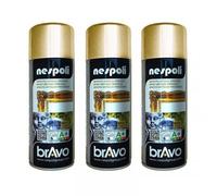 Lot De 3 Bombes De Peinture Professionnelle Nespoli - Chrome Or