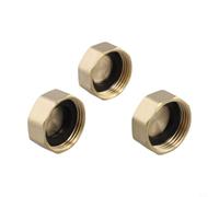 Lot de 3 bouchons d'obturation hexagonaux en laiton de 2,5 cm - Écrou d'étanchéité pour tuyau d'arrosage, robinet, raccords de réparation dorés, 30,5 mm, intérieur