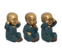 Lot de 3 Bouddha Sagesse Jiling H.21cm - Atmosphera Créateur d'intérieur