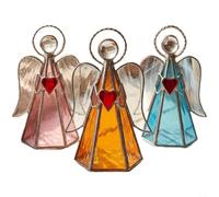 Lot de 3 bougeoirs en acrylique de style ciel étoilé, aspect verre teinté en rose, jaune, bleu, lustre décoratif durable pour l'intérieur et la terrasse (lot de 3 pièces)