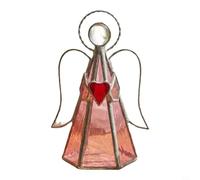 Lot de 3 bougeoirs en acrylique de style ciel étoilé, aspect verre teinté en rose, jaune, bleu, lustre décoratif durable pour intérieur et terrasse (rose)