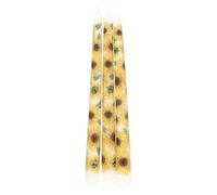 Lot de 3 bougies coniques motif tournesol - Non parfumées, vives et joyeuses - Décoration pour table d'été, salon, cuisine et salle à manger - Durée de combustion de 5 heures - Cire de paraffine