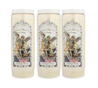 Lot de 3 Bougies de Neuvaine Saint Michel 17,5 cm - Bougie Neuvaine - Culte Chrétien en Cire végétale