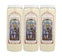 Lot de 3 Bougies de neuvaine Sainte Famille - Bougie Neuvaine - Culte Chrétien en Cire végétale