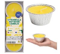 Lot de 3 bougies d'extérieur à la citronnelle - Très intense - Bougies au citron naturelles pour l'été - Extraits naturels - Sans huile de palme - Longue durée de combustion - Fabriqué en Europe
