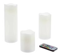 Lot de 3 Bougies LED "12 Couleurs" 20cm Multicolore