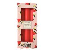 Lot de 3 bougies parfumées Pocket Season diamètre 1,9 cm hauteur 12,5 cm - Printemps/Été - Pastèque - Cereria Di Giorgio