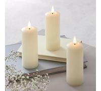 Lot de 3 Bougies Piliers Fines TruGlow® à LED avec Télécommande