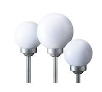 Lot de 3 boules de lumière solaire LED Lampes enfichables Lampe de jardin Lampe solaire de 15 et 20 cm de diamètre
