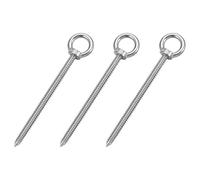 Lot de 3 Boulons à Œil en Acier Inoxydable 304, Crochets à Œil Autotaraudeurs M10 x 100 pour Attaches en Bois, Hamac, Balançoire, Chaise de Yoga