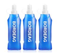Lot de 3 bouteilles d'eau pliables de 500 ml - Gourde souple - Réutilisables - Pour sac à dos d'hydratation, trekking, camping et escalade - Bleu