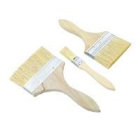 Lot de 3 brosses épaisses, 10,2 cm, 15,2 cm, 2,5 cm, pinceau plat avec manche en bois, pinceau plat de qualité supérieure, pinceau à lasure pour vernis, vernis, huiles, peintures murales