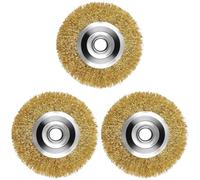 Lot de 3 brosses métalliques circulaires, brosse plate en fil d'acier 5 pouces, trou d'arbre 0,6 pouce, pour meuleuse d'angle, enlèvement de rouille, polissage, ébavurage, nettoyage de patio