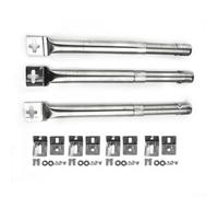 Lot de 3 brûleurs de rechange en acier inoxydable pour barbecue - Longueur réglable de 30 à 45 cm - Pour différents barbecues à gaz