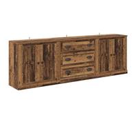 Lot de 3 Buffets avec Tiroir - vidaXL - enfilade - bois - bois ancien - 210 x 35,5 x 67,5 cm - 4 portes à charnières - 3 tiroirs{sjv