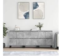 Lot de 3 buffets séjour - vidaXL - meuble de rangement - bois d'ingénierie - gris béton - Scandinave - 180 x 35 x 70 cm &926622