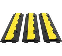 Lot de 3 câbles de protection pour rampes d'accès, capacité de charge de 11 000 lb par essieu, ralentisseurs de circulation en caoutchouc, protecteurs de câbles