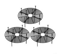 Lot de 3 cache-pots de fleurs en plastique ABS avec découpes pour retenir le sol dissuader les animaux et les enfants résistants aux intempéries avec piquets pour 19 à 30 (noir, L)