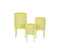 Mauro Ferretti Cache-pot Iris – Métal 56 cm Jaune (Lot de 3)