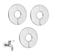Lot de 3 cache-trous de valve autocollants en acierinoxydable，pour tuyau de rosace mitigeur douche，cache tuyau，cache trou mur ect.