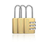 Lot de 3 Cadenas Code, Petit Cadena en Alliage de Zinc, Cadenas Valise, Cadenas Casier, Résistant aux Intempéries, Cadenas de Sécurité Extérieur