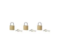 Lot de 3 Cadenas Type 1, Intérieur, 30 mm, Anse Acier Cémenté, 4 Clés, S'entrouvrant, Sécurité Optimale pour Casier, Utilisation Facile avec Une Seule Clé - THIRARD