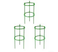 Lot de 3 cages à tomates en ABS vert réglables pour pots de fleurs, support de plantes pour petits légumes, treillis grimpant, guide de tige de fleurs, cage de culture d'extérieur