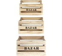 Lot de 3 Cagettes Gigognes Naturelles - BAZAR - ALTOBUY Bois G