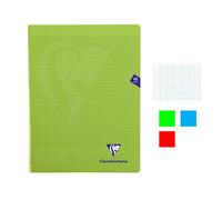 Lot de 3 cahiers - 24x32(cm) - Grands carreaux - 48 pages - couverture en polypro - sans spirale - Clairefontaine - Mimesys
