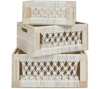 Caisse Bois Gigogne - Home Deco Factory - Boho - Beige