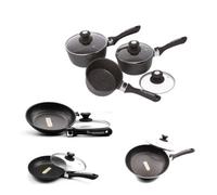 Lot de 3 Casseroles 16/18/20cm + 3 Poêles 20/24/28 cm Schumann Professionnel I Compatibles Tous Feux Dont Induction