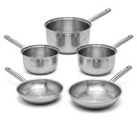 Lot de 3 casseroles 18/20/22 cm et 2 poêles 24/28 cm en inox Fackelmann Rhona