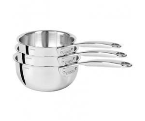 Lot de 3 casseroles Cristel Castel Pro